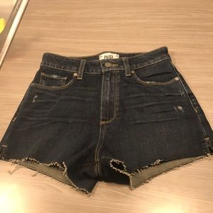 Paige High Waisted Distressed Shorts